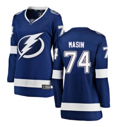 Women's Tampa Bay Lightning #74 Dominik Masin Fanatics Branded Royal Blue Home Breakaway NHL Jersey