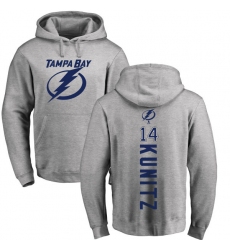 NHL Adidas Tampa Bay Lightning #14 Chris Kunitz Ash Backer Pullover Hoodie