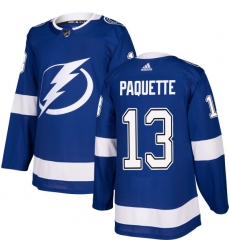 Men's Adidas Tampa Bay Lightning #13 Cedric Paquette Premier Royal Blue Home NHL Jersey