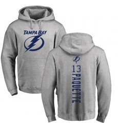 NHL Adidas Tampa Bay Lightning #13 Cedric Paquette Ash Backer Pullover Hoodie