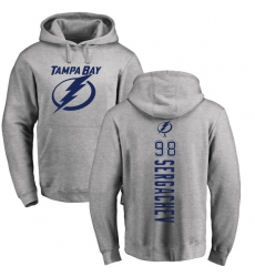 NHL Adidas Tampa Bay Lightning #98 Mikhail Sergachev Ash Backer Pullover Hoodie