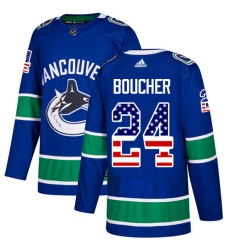 Youth Adidas Vancouver Canucks #24 Reid Boucher Authentic Blue USA Flag Fashion NHL Jersey