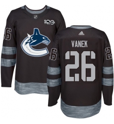 Men's Adidas Vancouver Canucks #26 Thomas Vanek Premier Black 1917-2017 100th Anniversary NHL Jersey