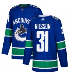 Men's Adidas Vancouver Canucks #31 Anders Nilsson Premier Blue Home NHL Jersey