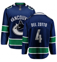 Youth Vancouver Canucks #4 Michael Del Zotto Fanatics Branded Blue Home Breakaway NHL Jersey