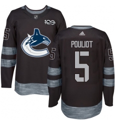 Men's Adidas Vancouver Canucks #5 Derrick Pouliot Authentic Black 1917-2017 100th Anniversary NHL Jersey