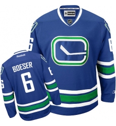 Men's Reebok Vancouver Canucks #6 Brock Boeser Authentic Royal Blue Third NHL Jersey