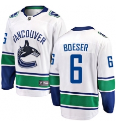 Youth Vancouver Canucks #6 Brock Boeser Fanatics Branded White Away Breakaway NHL Jersey