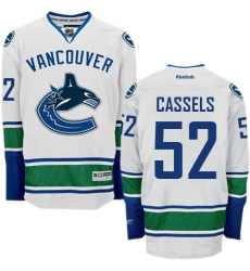 Men's Reebok Vancouver Canucks #52 Cole Cassels Authentic White Away NHL Jersey