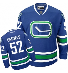 Youth Reebok Vancouver Canucks #52 Cole Cassels Authentic Royal Blue Third NHL Jersey