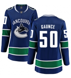 Women's Vancouver Canucks #50 Brendan Gaunce Fanatics Branded Blue Home Breakaway NHL Jersey