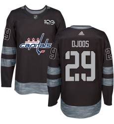 Men's Adidas Washington Capitals #29 Christian Djoos Authentic Black 1917-2017 100th Anniversary NHL Jersey