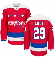 Youth Reebok Washington Capitals #29 Christian Djoos Premier Red Third NHL Jersey