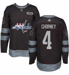 Men's Adidas Washington Capitals #4 Taylor Chorney Premier Black 1917-2017 100th Anniversary NHL Jersey