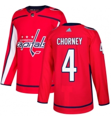 Men's Adidas Washington Capitals #4 Taylor Chorney Premier Red Home NHL Jersey