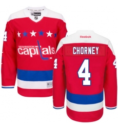 Youth Reebok Washington Capitals #4 Taylor Chorney Premier Red Third NHL Jersey