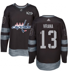 Men's Adidas Washington Capitals #13 Jakub Vrana Authentic Black 1917-2017 100th Anniversary NHL Jersey