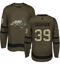 Youth Adidas Washington Capitals #39 Alex Chiasson Premier Green Salute to Service NHL Jersey