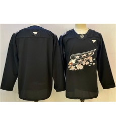 Men's Washington Capitals Blank Black Cherry Blossom Stitched Hockey Jersey