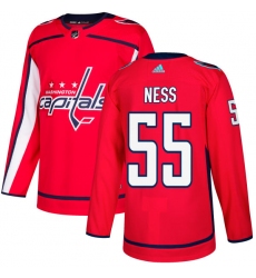 Youth Adidas Washington Capitals #55 Aaron Ness Authentic Red Home NHL Jersey