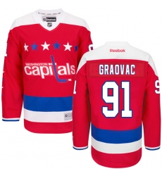 Women's Reebok Washington Capitals #91 Tyler Graovac Authentic Red Third NHL Jersey