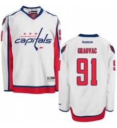 Women's Reebok Washington Capitals #91 Tyler Graovac Authentic White Away NHL Jersey