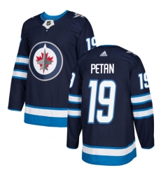 Men's Adidas Winnipeg Jets #19 Nic Petan Premier Navy Blue Home NHL Jersey