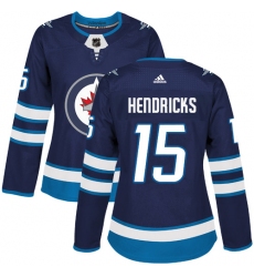 Women's Adidas Winnipeg Jets #15 Matt Hendricks Premier Navy Blue Home NHL Jersey