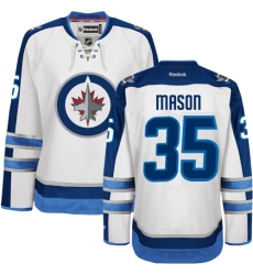 Women's Reebok Winnipeg Jets #35 Steve Mason Authentic White Away NHL Jersey