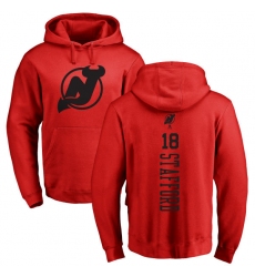 NHL Adidas New Jersey Devils #18 Drew Stafford Red One Color Backer Pullover Hoodie