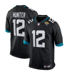 Men's Jacksonville Jaguars #12 Travis Hunter Nike Black 2025 NFL Draft First Round Pick Alternate Game Player Jersey