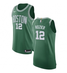 Men's Nike Boston Celtics #12 Terry Rozier Authentic Green(White No.) Road NBA Jersey - Icon Edition