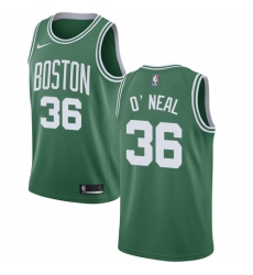 Women's Nike Boston Celtics #36 Shaquille O'Neal Swingman Green(White No.) Road NBA Jersey - Icon Edition