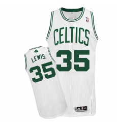 Women's Adidas Boston Celtics #35 Reggie Lewis Authentic White Home NBA Jersey