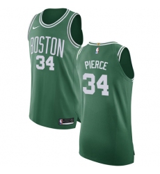 Women's Nike Boston Celtics #34 Paul Pierce Authentic Green(White No.) Road NBA Jersey - Icon Edition