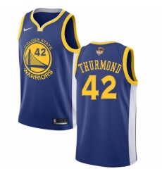 Men's Nike Golden State Warriors #42 Nate Thurmond Swingman Royal Blue Road 2018 NBA Finals Bound NBA Jersey - Icon Edition