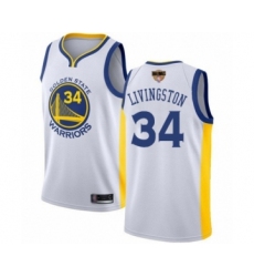 Men's Golden State Warriors #34 Shaun Livingston Swingman White 2019 Basketball Finals Bound Basketball Jersey - Association Edition