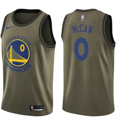 Men's Nike Golden State Warriors #0 Patrick McCaw Swingman Green Salute to Service NBA Jersey