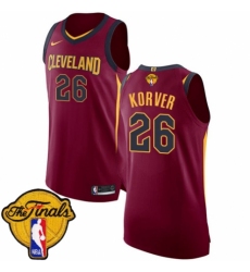 Women's Nike Cleveland Cavaliers #26 Kyle Korver Authentic Maroon 2018 NBA Finals Bound NBA Jersey - Icon Edition