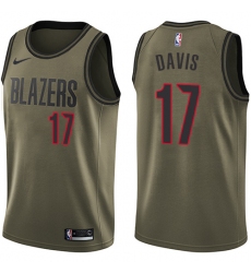 Youth Nike Portland Trail Blazers #17 Ed Davis Swingman Green Salute to Service NBA Jersey