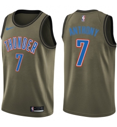 Men's Nike Oklahoma City Thunder #7 Carmelo Anthony Swingman Green Salute to Service NBA Jersey