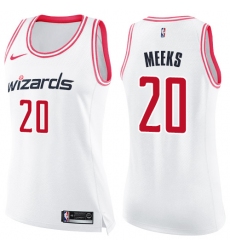 Women's Nike Washington Wizards #20 Jodie Meeks Swingman White/Pink Fashion NBA Jersey