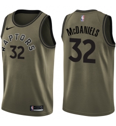 Youth Nike Toronto Raptors #32 KJ McDaniels Swingman Green Salute to Service NBA Jersey