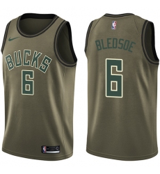 Youth Nike Milwaukee Bucks #6 Eric Bledsoe Swingman Green Salute to Service NBA Jersey