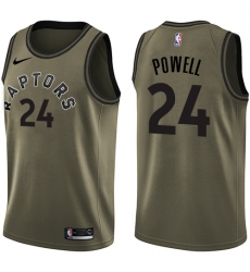 Youth Nike Toronto Raptors #24 Norman Powell Swingman Green Salute to Service NBA Jersey