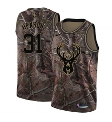 Men's Nike Milwaukee Bucks #31 John Henson Swingman Camo Realtree Collection NBA Jersey