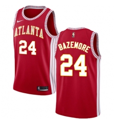 Men's Nike Atlanta Hawks #24 Kent Bazemore Authentic Red NBA Jersey Statement Edition