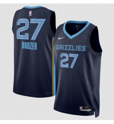 Men's Memphis Grizzlies #27 Cameron Boozer Navy 2026 Draft Icon Edition Stitched Jersey