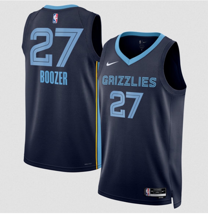 Men's Memphis Grizzlies #27 Cameron Boozer Navy 2026 Draft Icon Edition Stitched Jersey