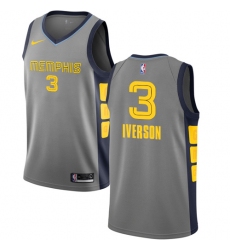 Youth Nike Memphis Grizzlies #3 Allen Iverson Swingman Gray NBA Jersey - City Edition